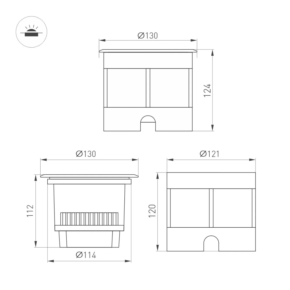 Светильник LTD-DAFNA-GROUND-R130-11W Day4000 (SL, 35 deg, 230V) (Arlight, IP67 Металл, 5 лет) 061187