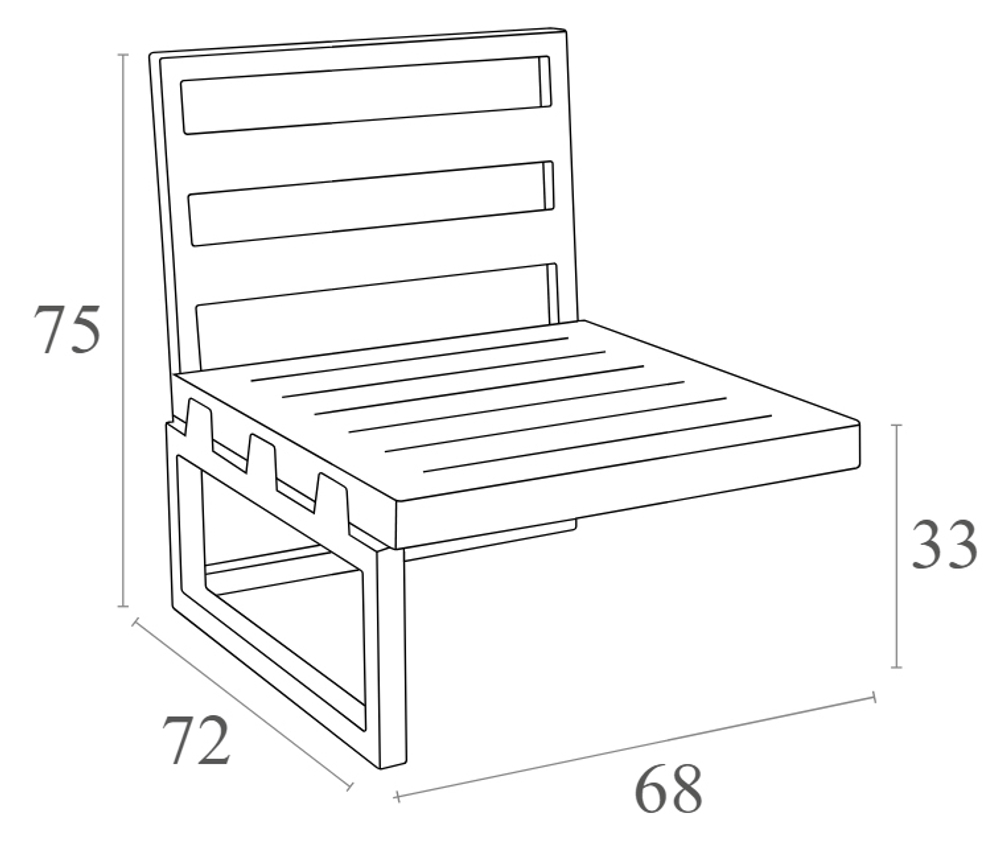 Модуль дополнительный для дивана Siesta Contract Mykonos, белый