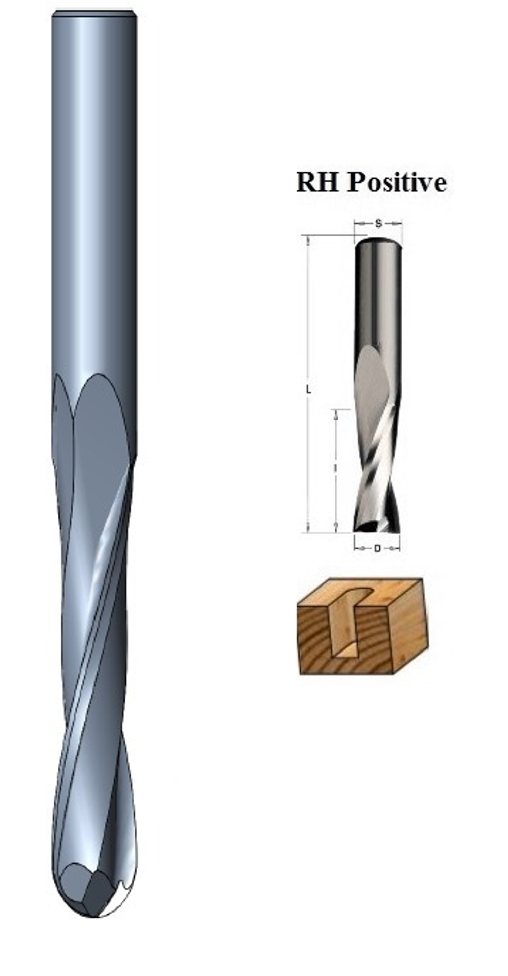 HM спиральная фреза D.10x72x150 Z=2 R5 RH positive