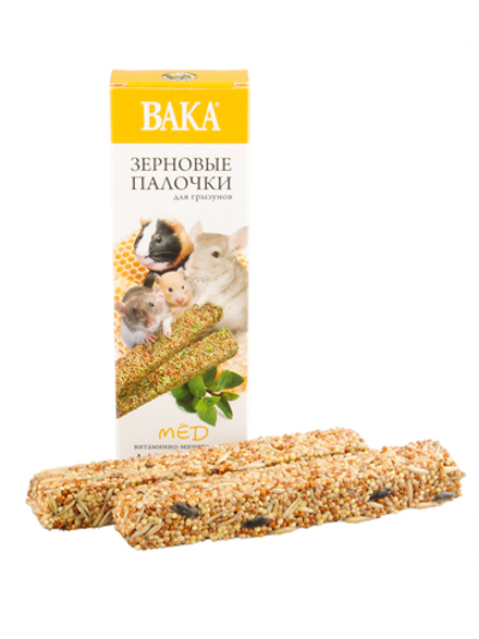 ВАКА зерновые палочки для грызунов "мёд" 2 шт