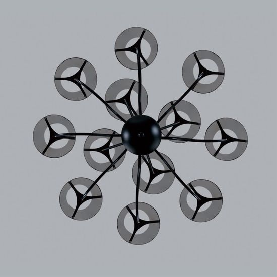 6570/12C MODERNI LN26 212 черный/дымчатый/металл/стекло Люстра потолочная G9 12*20W 220V SMOKY