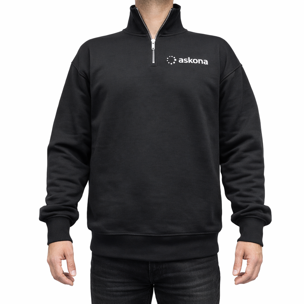 Толстовка на молнии Аскона. Цвет: чёрная