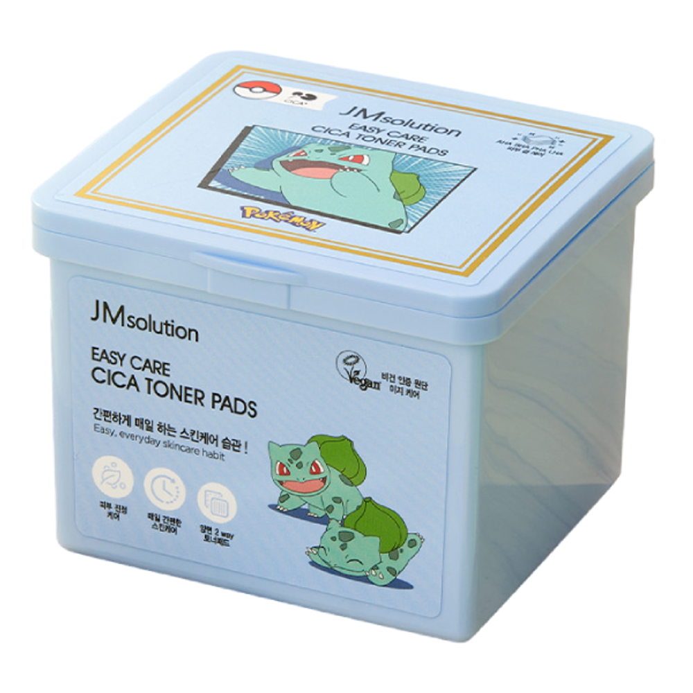 Тонер-пэды для лица с центеллой JM Solution POKEMON Easy Care Cica Toner Pads