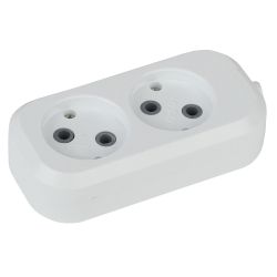 Колодка ЭРА KX-2 2 розетки без зазeмления белая