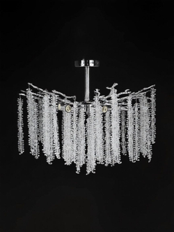 Люстра потолочная на штанге Lanbos, 10 ламп Е14, 400 Вт, до 30 кв м, хром