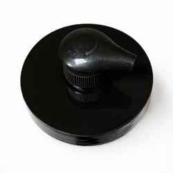 Крышка 89 черная с Дозатором для мыла, винтовой рифленый капелька