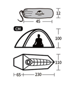 Палатка Naturehike Cloud Up Si 1-местная, алюминиевый каркас, сверхлегкая, серо-красная, NH18T010-T-DLG