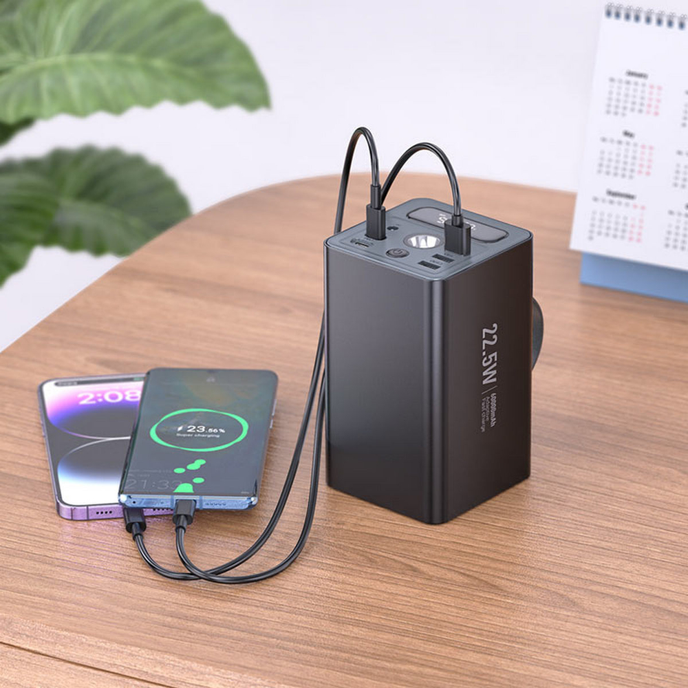 Повербанк (PowerBank) 60000mAh с индикацией заряда Hoco J138