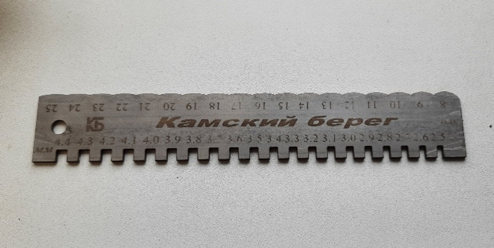 Шаблон для проверки радиуса заточки и точного измерения толщины лезвия «КБ-RCW»