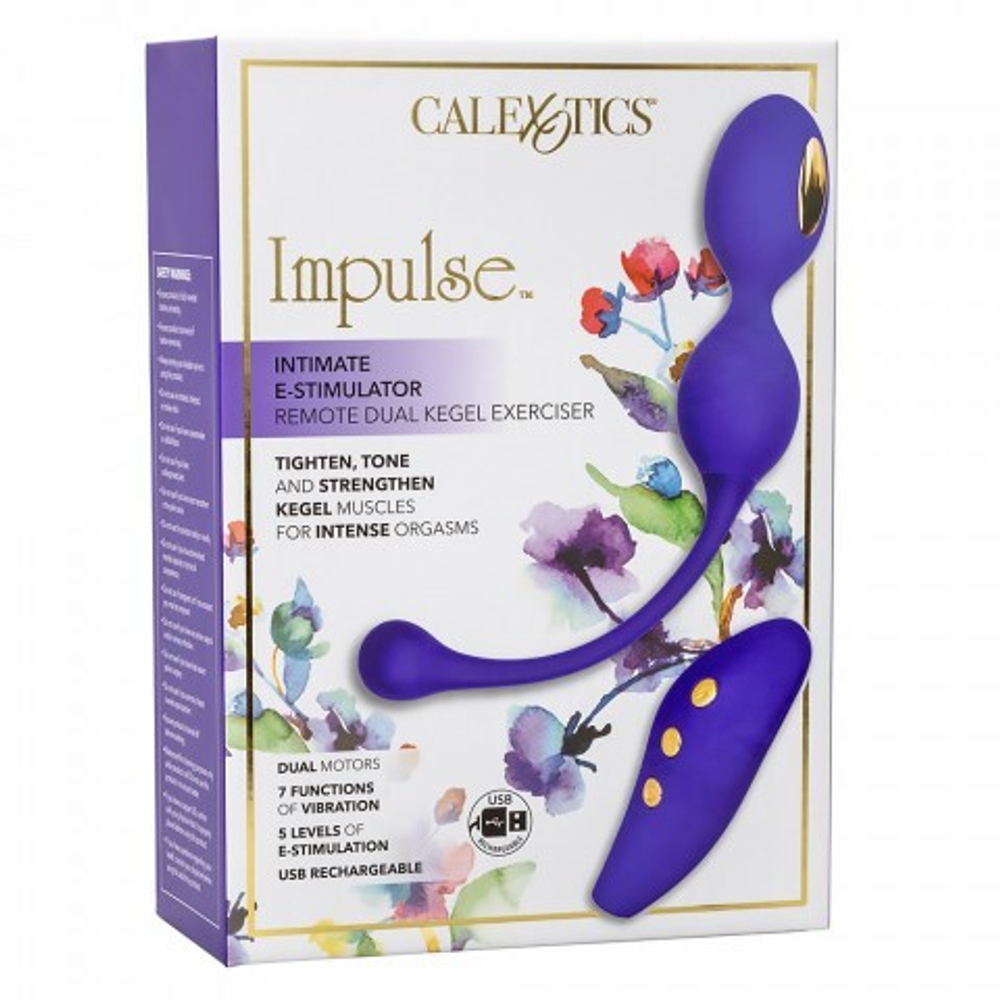 Вагинальные шарики с вибрацией и электростимуляцией CalExotics Impulse, пульт ДУ