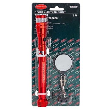 Фонарь телескопический магнитный в комплекте с зеркалом смотровым, 2пр.(3LED, 2.27кг, диам.35мм, L:186-590мм), в блистере RockForce##Rock FORCE RF-686A2