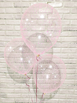 Шар с конфетти "пенопласт Розовые шарики"