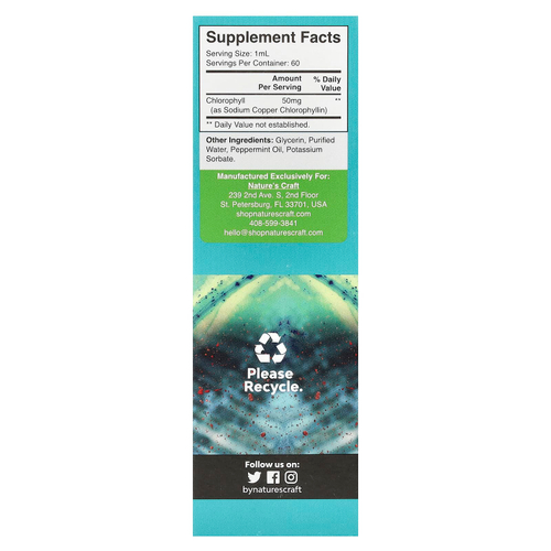 Nature's Craft, жидкий хлорофилл, 60 мл (2 жидк. унции)
