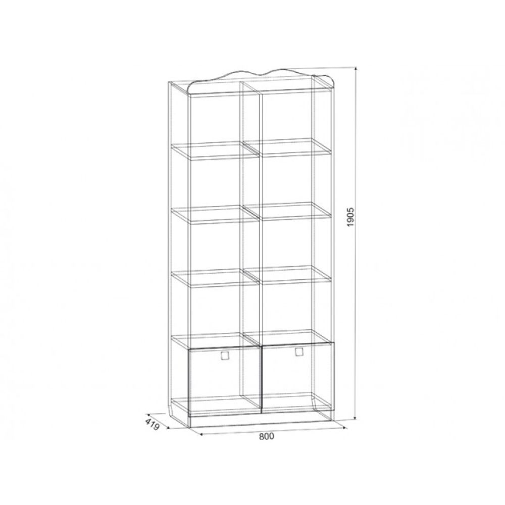 Стеллаж «Амели» (дуб млечный), ЛДСП, Мебельсон