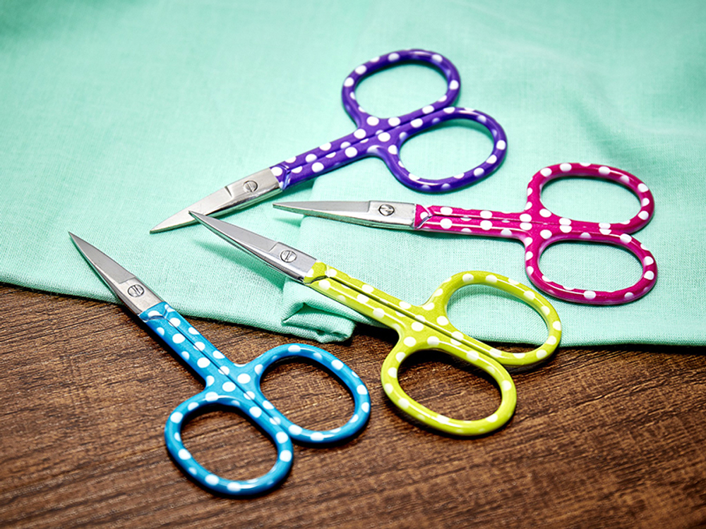 Ножницы для вышивания "Горошки", 9 см, ассорти