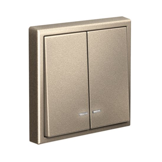 Выключатель 2-кл. ArtGallery (сх. 5а) 10AX с подсветкой механизм шампань SE GAL000553