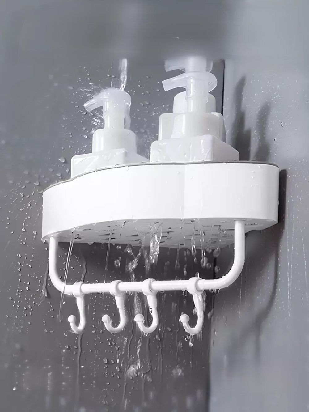 Полка для ванной угловая навесная настенная без сверления