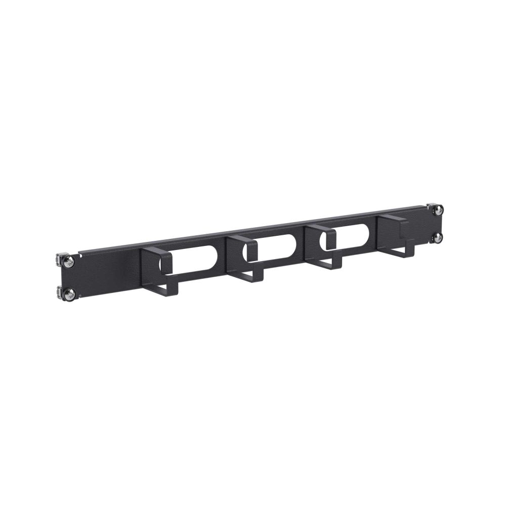 Кабельный органайзер 4 кольца с отверстиями, 1U для 19&quot; IT-корпусов, RAL9005