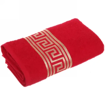 Полотенце махровое 70*130см «Greece» цвет красный 02040 плотность 450гр/м2