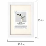 Рамка 21х30 см с паспарту 13х18 см небьющаяся, багет 26 мм МДФ, BRAUBERG "Ambassador", белая, 391366