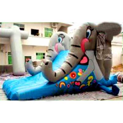 Надувная прямая водная горка «Дружные слонята», 5*2*2,5 м