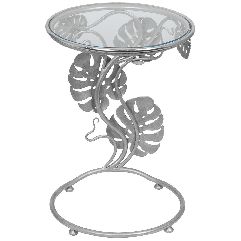 Столик приставной Monstera Deliciosa (Монстера) Античное серебро