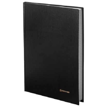 Книга учёта А4, 96л., клетка, обл. твердая 7БЦ, блок офсет, бумвинил, черная, Brauberg