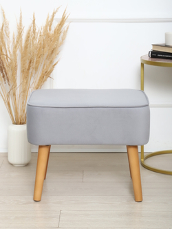 Пуф "Donatello"антивандальный велюр серый/натурал