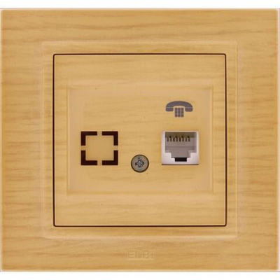 Розетка ZENA TF телефонная, цвет береза 500-012700-221