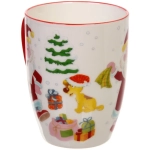 Набор посуды керамической «Дед Мороз с подарками» (кружка 330мл+салатник 13см+тарелка 20см+тарелка 25см)