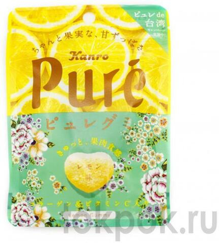 Жевательный мармелад со вкусом лимона Kanro Pure, 56 гр