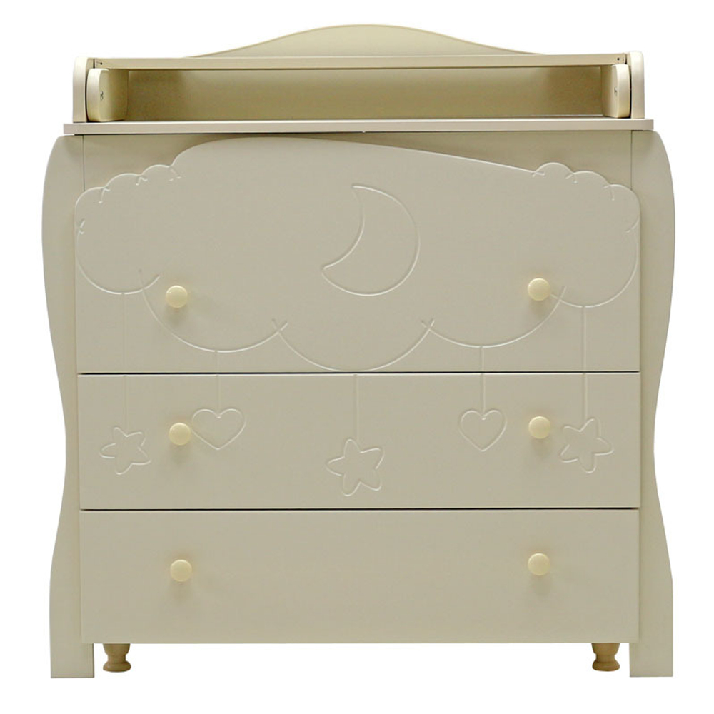 Комод "Софья" 3 ящика (арт.81) МДФ эмаль 800/3 (облака) (слоновая кость)