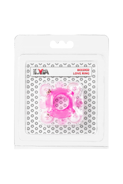 Эрекционное кольцо с бусинками TOYFA Basic, TPE, розовый