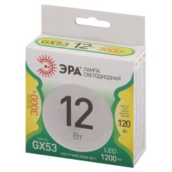 Лампа светодиодная ЭРА GREEN LINE LED GX-12W-830-GX53 GL 12Вт таблетка теплый свет GX53