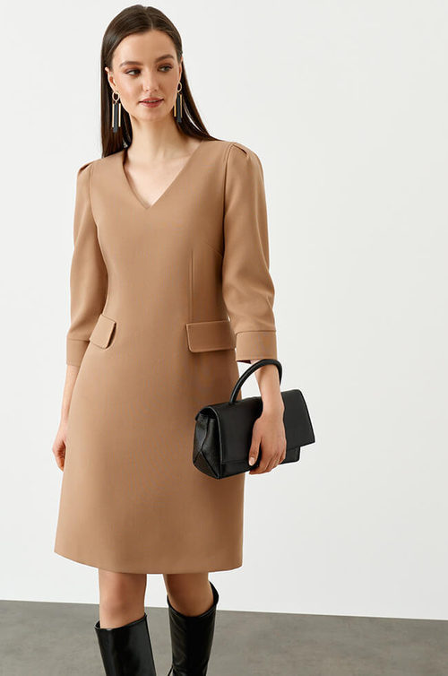 51418 Платье женское (св.коричневый)