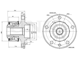 Ступица передняя/задняя (с ABS) UNIO HUB-20007