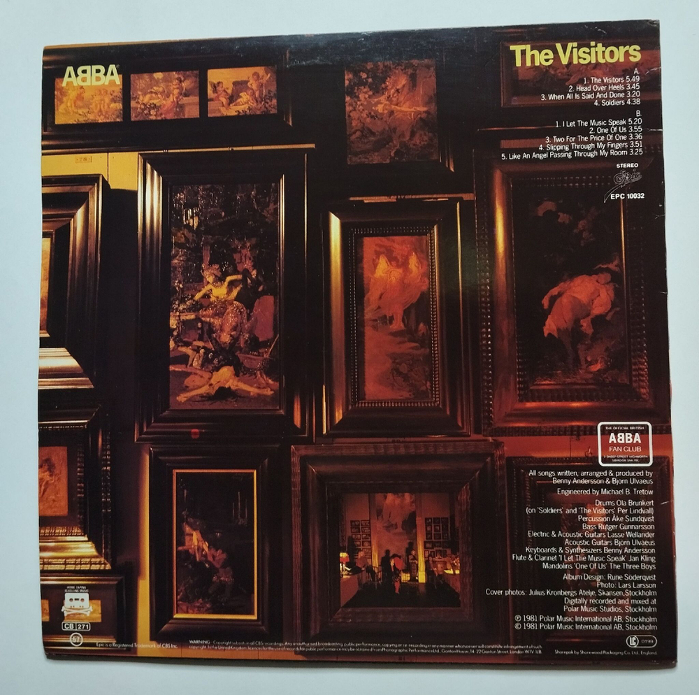 Винтажная виниловая пластинка LP ABBA The Visitors (UK 1981)