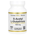 California Gold Nutrition, S-ацетил-L-глутатион, 100 мг, 120 растительных капсул