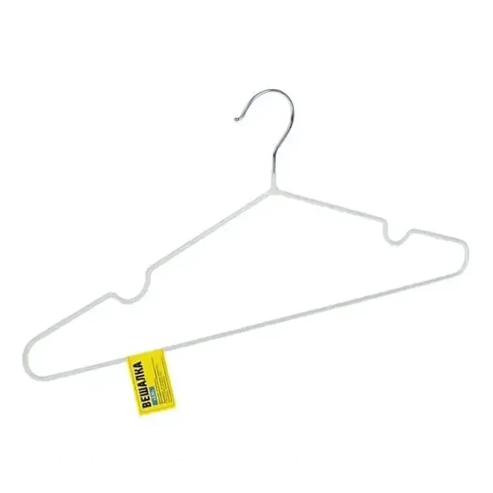 Вешалка SLIM металлическая прорезин цвет белый ДС-377 (комплект 10 шт)