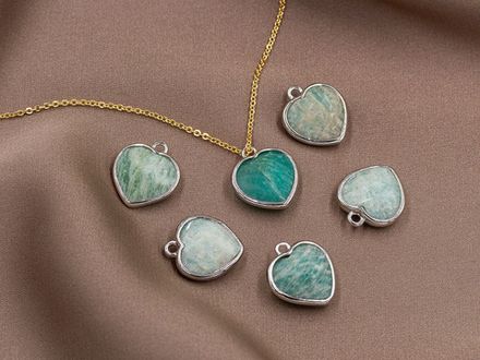 Подвеска "Сердце" 15мм, из амазонита