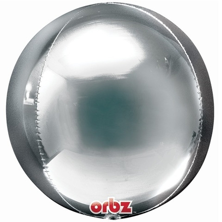 А Сфера 3D, 16"/41 см, Металлик, Серебро (Silver), 1 шт.