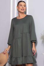 Платье бохо трикотажное Млада (темно-оливковое) П14412-8М LT Collection