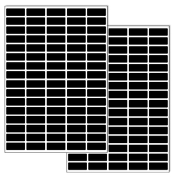 Черные виниловые наклейки для маркировки Policomprint М8, 25х10 мм. 160 шт. Глянец.