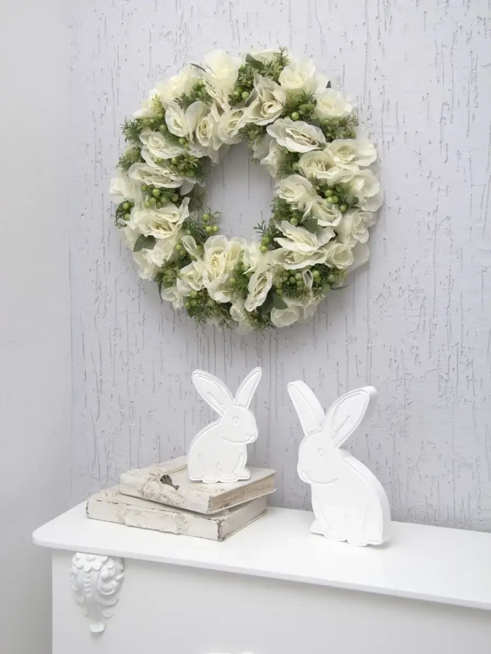 Венок цветочный для украшения интерьера 40 см