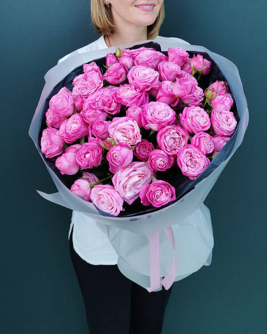 Кустовые пионовидные розы Леди Бомбастик,19шт(00363)