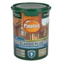 Декоративно-защитное средство для дерева 3 в 1 Pinotex Classic Plus серое полуматовое 0,9 л