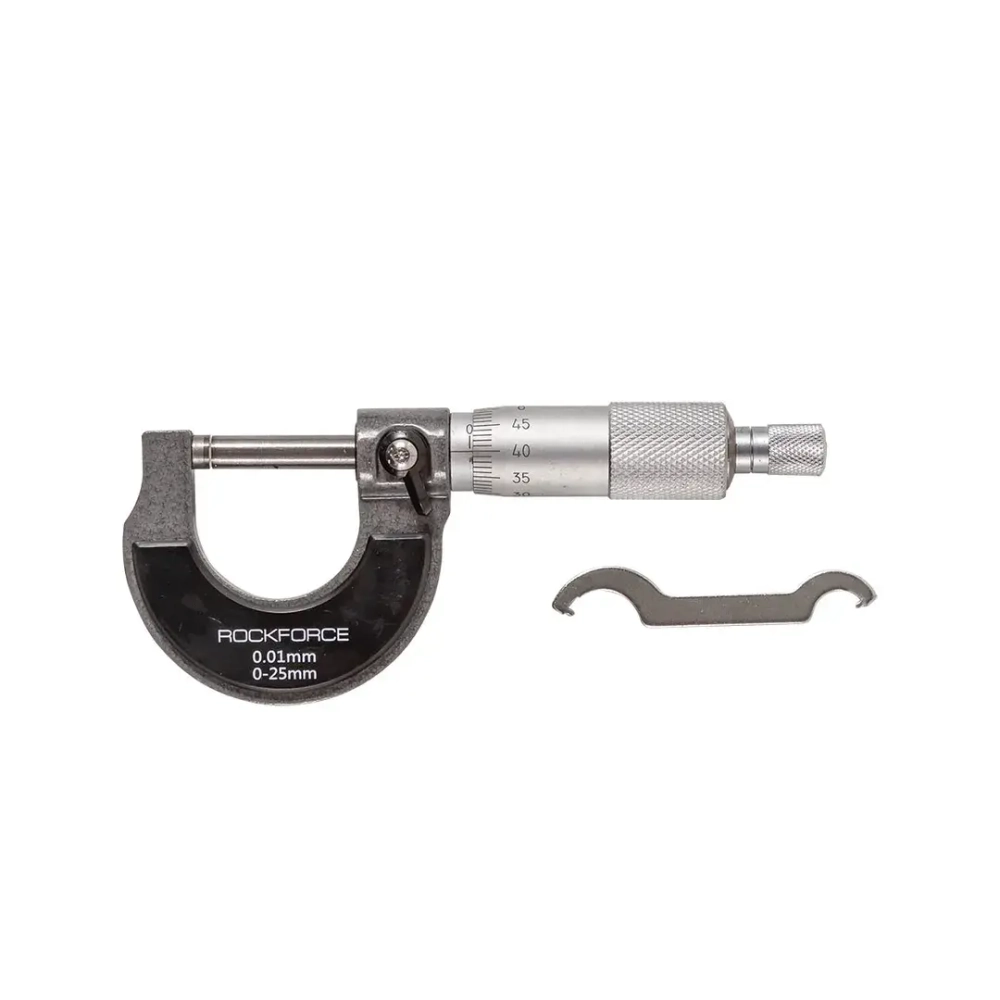 Микрометр (0-25мм, 0.01мм), в футляре RockForce##Rock FORCE RF-5096P9025