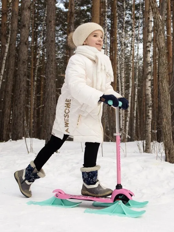 Самокат-снегокат 2 в 1 GRAFFITI «Девочка»