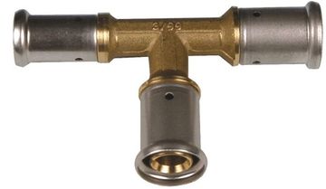 Тройник пресс Henco 16х20х16 мм переходной для металлопластиковых труб (12P-162016)