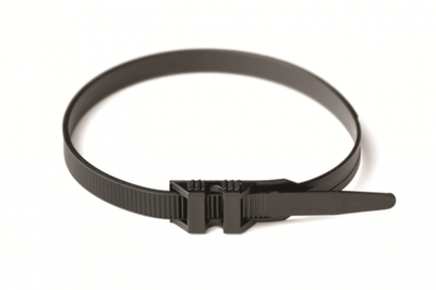 Хомут P6.6 с плоским замком, черный, 9х290